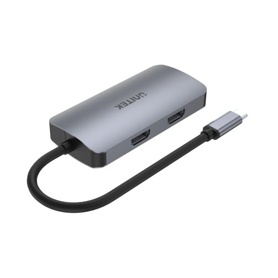 Unitek докинг станция Docking Station Type-C 5-in-1 - uHUB P5 Trio D1051A - USB-C PD100W x 1, HDMI x 2, VGA, USB3.0 x 1