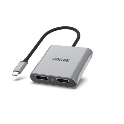 Unitek Адаптер Adapter USB-C M to DisplayPort x 2 F - 8K@30Hz, MST - V1404A Unitek Адаптер Adapter USB-C M to DisplayPort x 2 F - 8K@30Hz, MST - V1404A