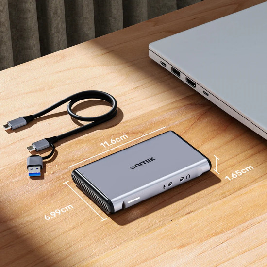 Unitek външна кепчър карта Video Capture Card - 4K@60Hz, Aluminium - V1177AGY01 Unitek външна кепчър карта Video Capture Card - 4K@60Hz, Aluminium - V1177AGY01