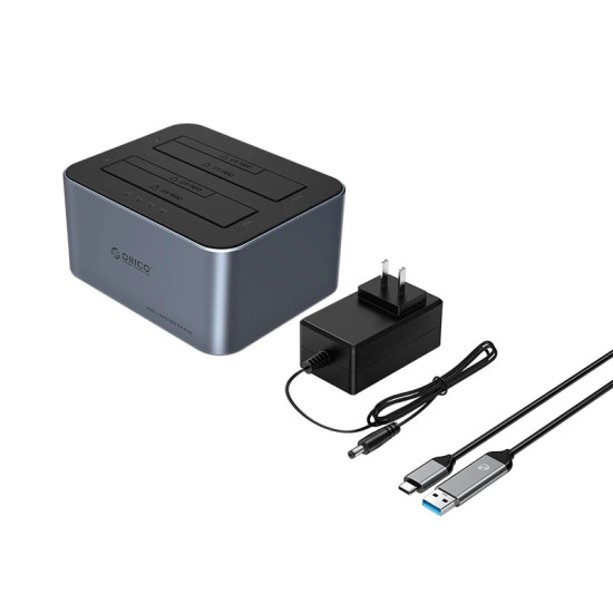 Orico докинг станция Storage - HDD/SSD Dock - 2 BAY Offline Clone 2.5/3.5 USB-C/USB-A - 6626C3-C-V1 Orico докинг станция Storage - HDD/SSD Dock - 2 BAY Offline Clone 2.5/3.5 USB-C/USB-A - 6626C3-C-V1