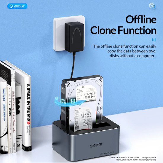 Orico докинг станция Storage - HDD/SSD Dock - 2 BAY Offline Clone 2.5/3.5 USB-C/USB-A - 6626C3-C-V1 Orico докинг станция Storage - HDD/SSD Dock - 2 BAY Offline Clone 2.5/3.5 USB-C/USB-A - 6626C3-C-V1
