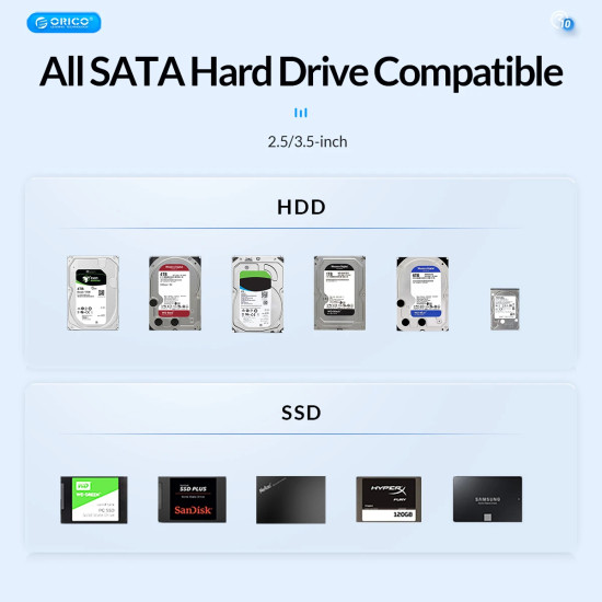Orico докинг станция Storage - HDD/SSD Dock - 2 BAY Offline Clone 2.5/3.5 USB-C/USB-A - 6626C3-C-V1 Orico докинг станция Storage - HDD/SSD Dock - 2 BAY Offline Clone 2.5/3.5 USB-C/USB-A - 6626C3-C-V1