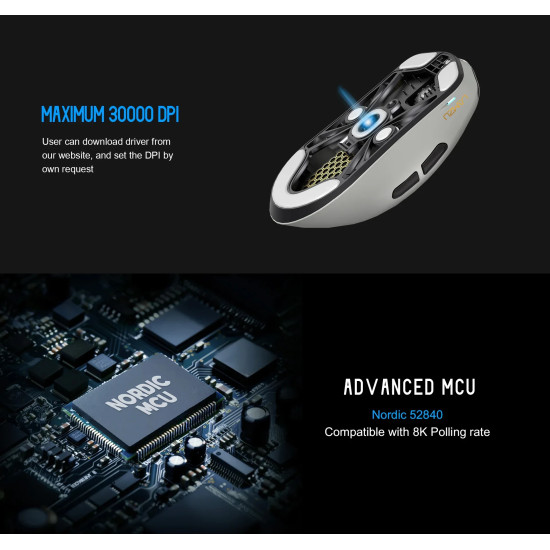 Lamzu професионална геймърска мишка MAYA X 8K - Wireless Gaming Mouse - Purple Shadow Lamzu професионална геймърска мишка MAYA X 8K - Wireless Gaming Mouse - Purple Shadow