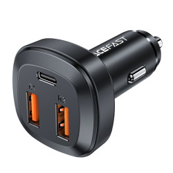 Acefast зарядно за кола Fast Charger Car PD3.0 66W - B9 - USB-C x 1, USB-A x 2, Black Acefast зарядно за кола Fast Charger Car PD3.0 66W - B9 - USB-C x 1, USB-A x 2, Black