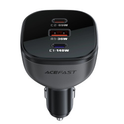 Acefast зарядно за кола Fast Charger Car PD3.1 165W - B14 - USB-C x 2, USB-A x 1, Black Acefast зарядно за кола Fast Charger Car PD3.1 165W - B14 - USB-C x 2, USB-A x 1, Black