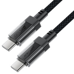 Acefast Кабел USB-C to USB-C Cable 60W Stainless steel in transparent shell 1.2m - C12-03 - Black Acefast Кабел USB-C to USB-C Cable 60W Stainless steel in transparent shell 1.2m - C12-03 - Black