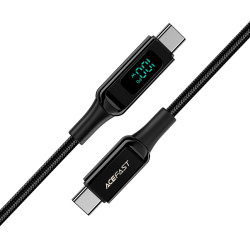 Acefast Кабел USB-C to USB-C Cable 100W 2m with digital display - C6-03 - Black Acefast Кабел USB-C to USB-C Cable 100W 2m with digital display - C6-03 - Black