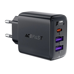 Acefast Универсално зарядно за стена Charger Wall GaN PD 35W - A57 - USB-C x 1, USB-A x 2, Black Acefast Универсално зарядно за стена Charger Wall GaN PD 35W - A57 - USB-C x 1, USB-A x 2, Black