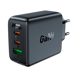Acefast Универсално зарядно за стена Charger Wall GaN PD65W - A41 - USB-C x 2, USB-A x 1, Black Acefast Универсално зарядно за стена Charger Wall GaN PD65W - A41 - USB-C x 2, USB-A x 1, Black