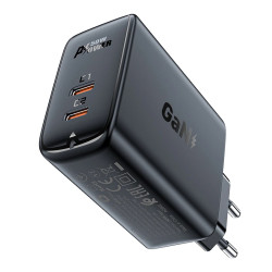 Acefast Универсално зарядно за стена Charger Wall GaN PD50W - A29 - USB-C x 2, Black Acefast Универсално зарядно за стена Charger Wall GaN PD50W - A29 - USB-C x 2, Black