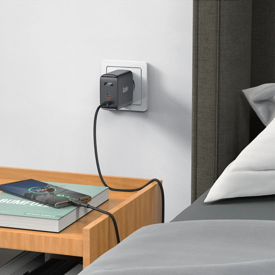 Acefast Универсално зарядно за стена Charger Wall GaN PD50W - A29 - USB-C x 2, Black Acefast Универсално зарядно за стена Charger Wall GaN PD50W - A29 - USB-C x 2, Black