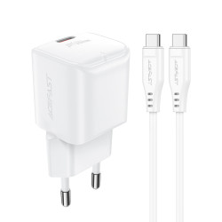 Acefast Универсално зарядно за стена Charger Wall GaN PD20W - A73 Mini with 1.2m cable - USB-C x 1, White Acefast Универсално зарядно за стена Charger Wall GaN PD20W - A73 Mini with 1.2m cable - USB-C x 1, White
