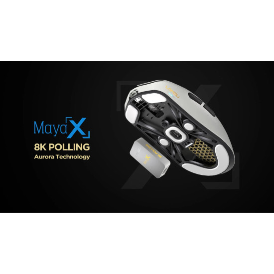Lamzu професионална геймърска мишка MAYA X 8K - Wireless Gaming Mouse - White Lamzu професионална геймърска мишка MAYA X 8K - Wireless Gaming Mouse - White