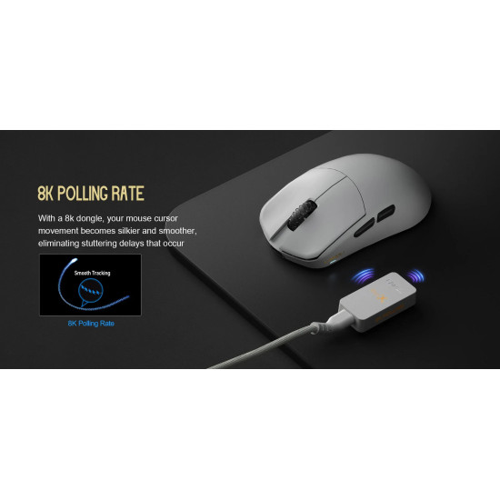 Lamzu професионална геймърска мишка MAYA X 8K - Wireless Gaming Mouse - White Lamzu професионална геймърска мишка MAYA X 8K - Wireless Gaming Mouse - White