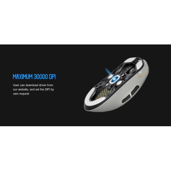 Lamzu професионална геймърска мишка MAYA X 8K - Wireless Gaming Mouse - White Lamzu професионална геймърска мишка MAYA X 8K - Wireless Gaming Mouse - White