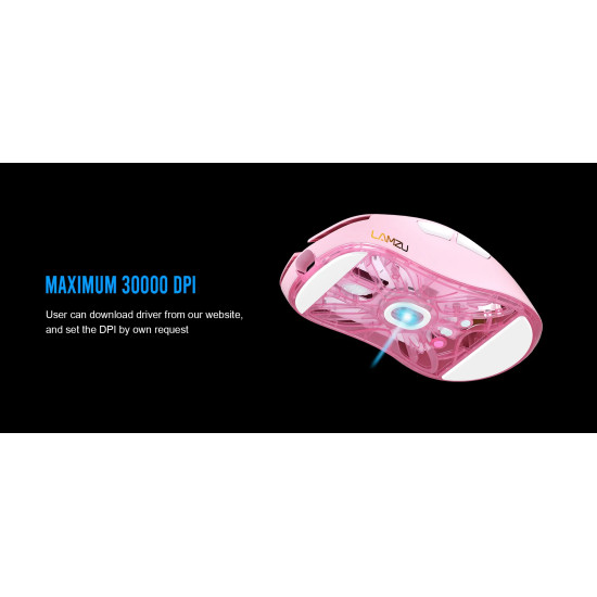 Lamzu професионална геймърска мишка ATLANTIS MINI [Champion Edition] 1K (8K compatible) - Wireless Gaming Mouse - Light Pink