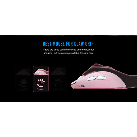 Lamzu професионална геймърска мишка ATLANTIS MINI [Champion Edition] 1K (8K compatible) - Wireless Gaming Mouse - Light Pink