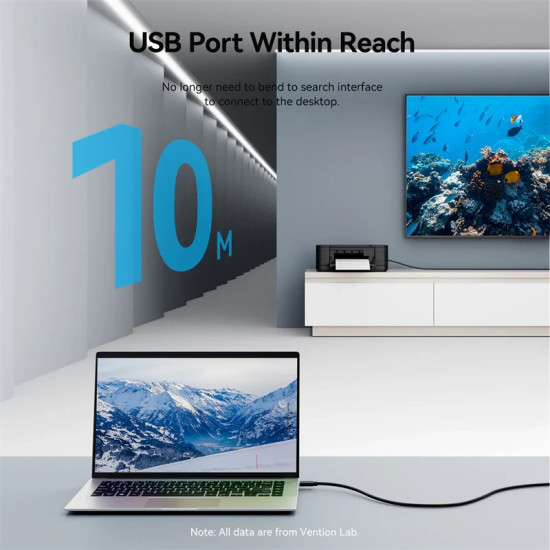 Vention Кабел удължение USB 3.0 AM / AF Active Extension Cable 5M Black - CBMBJ Vention Кабел удължение USB 3.0 AM / AF Active Extension Cable 5M Black - CBMBJ