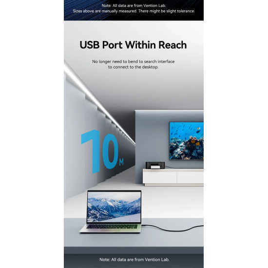 Vention Кабел удължение USB 3.0 AM / AF Active Extension Cable 5M Black - CBMBJ Vention Кабел удължение USB 3.0 AM / AF Active Extension Cable 5M Black - CBMBJ