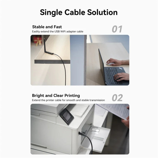 Vention Кабел удължение USB 3.0 AM / AF Active Extension Cable 5M Black - CBMBJ Vention Кабел удължение USB 3.0 AM / AF Active Extension Cable 5M Black - CBMBJ