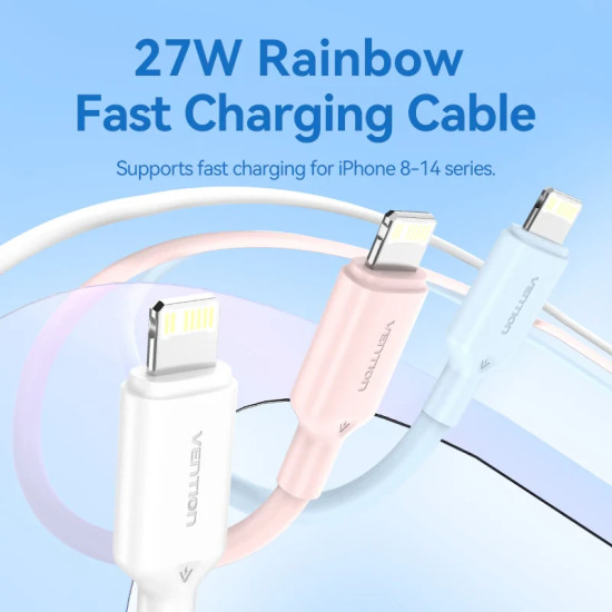 Vention кабел Cable USB 2.0 Type-C to Lighting 1m White - LAKWF Vention кабел Cable USB 2.0 Type-C to Lighting 1m White - LAKWF