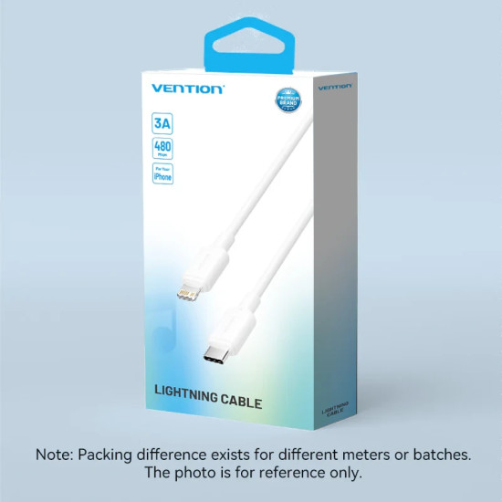 Vention кабел Cable USB 2.0 Type-C to Lighting 1m White - LAKWF Vention кабел Cable USB 2.0 Type-C to Lighting 1m White - LAKWF