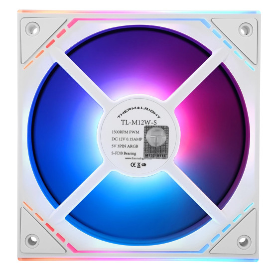 Thermalright вентилатор Fan 120mm - TL-M12W-S - Infinity Mirror aRGB Lighting, White Thermalright вентилатор Fan 120mm - TL-M12W-S - Infinity Mirror aRGB Lighting, White
