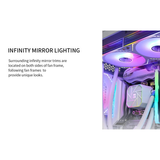 Thermalright вентилатор Fan 120mm - TL-M12W-S - Infinity Mirror aRGB Lighting, White Thermalright вентилатор Fan 120mm - TL-M12W-S - Infinity Mirror aRGB Lighting, White