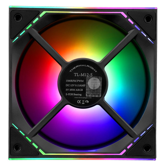 Thermalright вентилатор Fan 120mm - TL-M12-S - Infinity Mirror aRGB Lighting, Black Thermalright вентилатор Fan 120mm - TL-M12-S - Infinity Mirror aRGB Lighting, Black