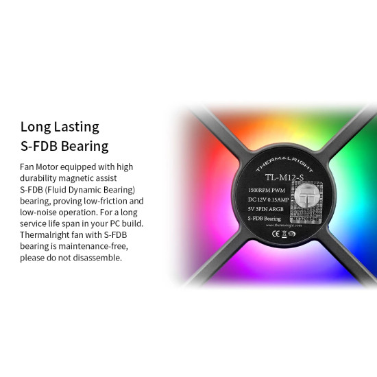 Thermalright вентилатор Fan 120mm - TL-M12-S - Infinity Mirror aRGB Lighting, Black Thermalright вентилатор Fan 120mm - TL-M12-S - Infinity Mirror aRGB Lighting, Black