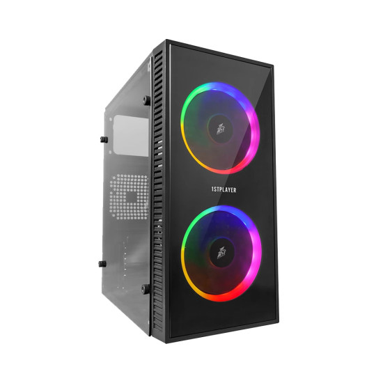 1stPlayer компютърна кутия Gaming Case mATX - X1 RGB - 3 Fans included 1stPlayer компютърна кутия Gaming Case mATX - X1 RGB - 3 Fans included