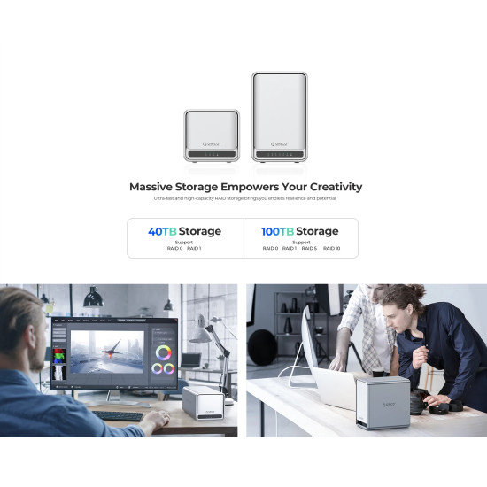 Orico NAS устройство Personal Cloud Storage MetaCube - TS200-EU-GY-BP Orico NAS устройство Personal Cloud Storage MetaCube - TS200-EU-GY-BP