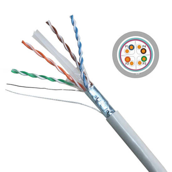 VCom Кабел FTP cable 4Pair Cat6 23AWG 305m - NC624-305 VCom Кабел FTP cable 4Pair Cat6 23AWG 305m - NC624-305