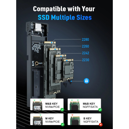 VCom външна кутия за диск Storage Case - M.2 NVMe/SATA/NGFF M/B key - 10Gbps USB3.1 Type-C/A - CU850SN VCom външна кутия за диск Storage Case - M.2 NVMe/SATA/NGFF M/B key - 10Gbps USB3.1 Type-C/A - CU850SN