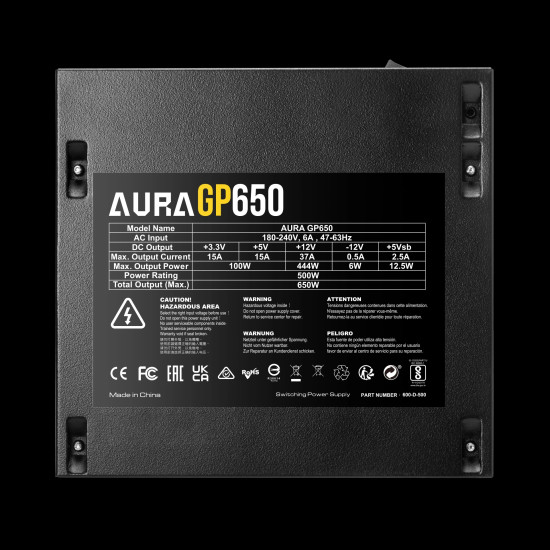 Gamdias захранване PSU 650W - AURA GP650 Gamdias захранване PSU 650W - AURA GP650