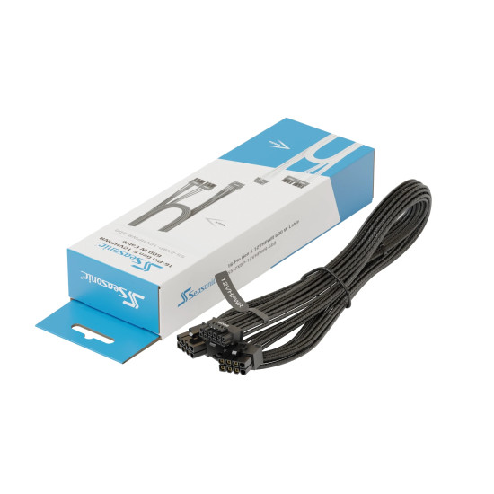 Seasonic модулен кабел Modding Cable 600W Black - PCIe 5.0 12VHPWR - SS-2X8P-12VHPWR-600-BK Seasonic модулен кабел Modding Cable 600W Black - PCIe 5.0 12VHPWR - SS-2X8P-12VHPWR-600-BK