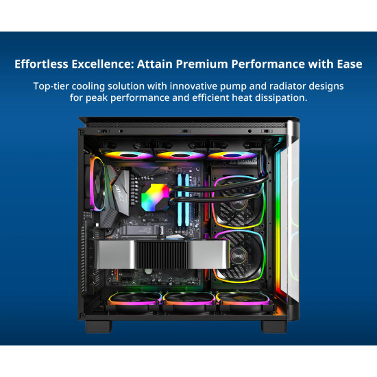 Montech водно охлаждане Hyper Flow ARGB 360, CPU Liquid Cooler, Black Montech водно охлаждане Hyper Flow ARGB 360, CPU Liquid Cooler, Black