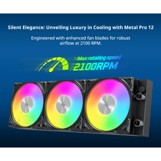 Montech водно охлаждане Hyper Flow ARGB 360, CPU Liquid Cooler, Black Montech водно охлаждане Hyper Flow ARGB 360, CPU Liquid Cooler, Black
