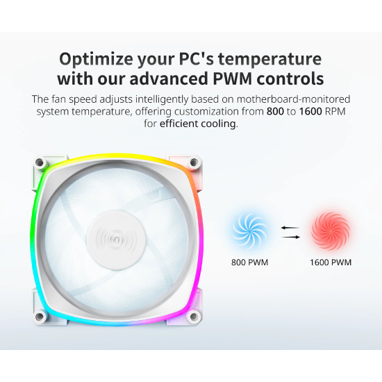 Montech вентилатор AX120 PWM, Fan 120mm, ARGB, White Montech вентилатор AX120 PWM, Fan 120mm, ARGB, White