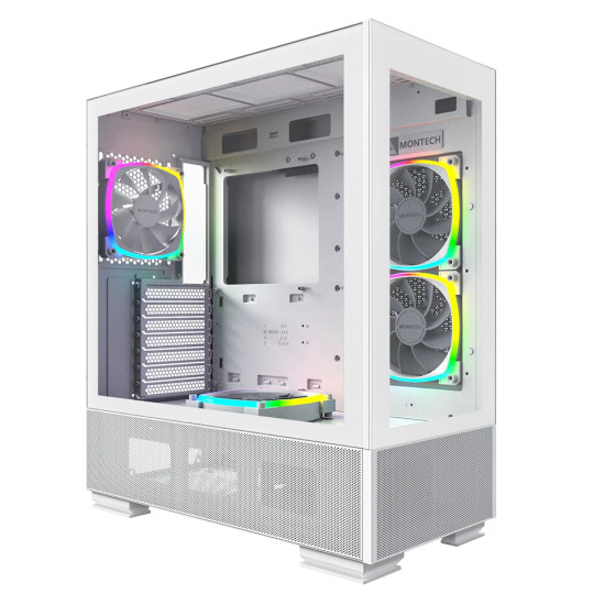 Montech кутия SKY TWO, Mid-tower Case, TG, 4x120mm ARGB Fans, White Montech кутия SKY TWO, Mid-tower Case, TG, 4x120mm ARGB Fans, White