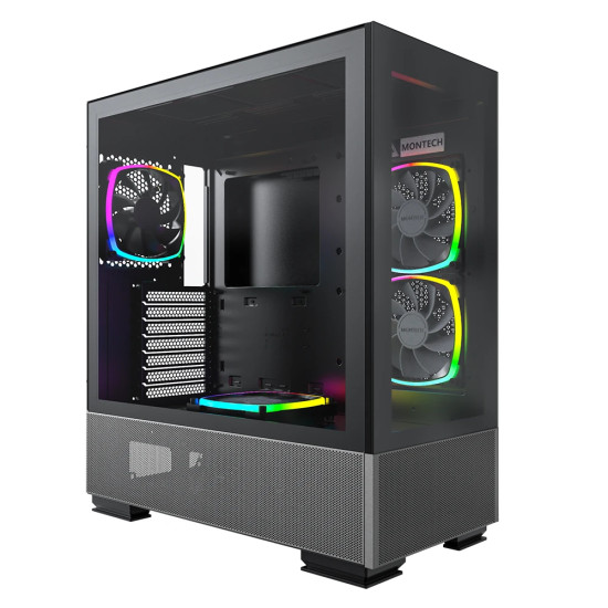 Montech кутия SKY TWO, Mid-tower Case, TG, 4x120mm ARGB Fans, Black Montech кутия SKY TWO, Mid-tower Case, TG, 4x120mm ARGB Fans, Black