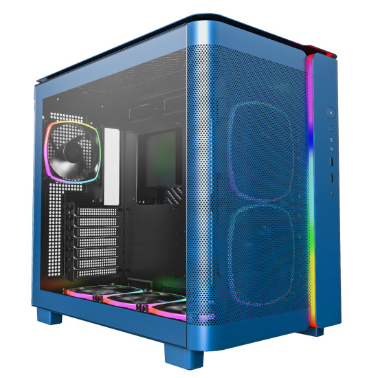 Montech кутия KING 95 Pro, Dual Chamber Mid-tower Case, 6 ARGB Fans, 2 Front Panels, Prussian Blue Montech кутия KING 95 Pro, Dual Chamber Mid-tower Case, 6 ARGB Fans, 2 Front Panels, Prussian Blue