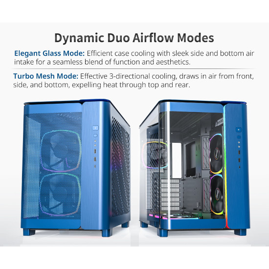 Montech кутия KING 95 Pro, Dual Chamber Mid-tower Case, 6 ARGB Fans, 2 Front Panels, Prussian Blue Montech кутия KING 95 Pro, Dual Chamber Mid-tower Case, 6 ARGB Fans, 2 Front Panels, Prussian Blue