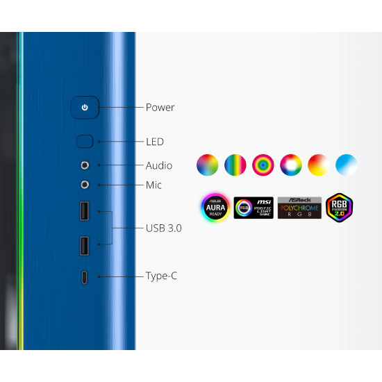 Montech кутия KING 95 Pro, Dual Chamber Mid-tower Case, 6 ARGB Fans, 2 Front Panels, Prussian Blue Montech кутия KING 95 Pro, Dual Chamber Mid-tower Case, 6 ARGB Fans, 2 Front Panels, Prussian Blue