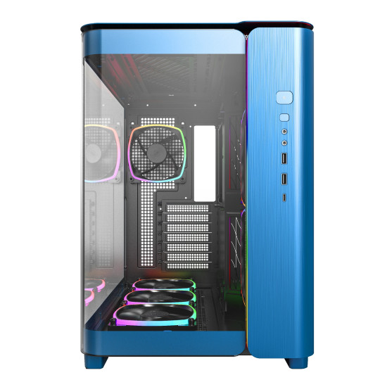 Montech кутия KING 95 Pro, Dual Chamber Mid-tower Case, 6 ARGB Fans, 2 Front Panels, Prussian Blue Montech кутия KING 95 Pro, Dual Chamber Mid-tower Case, 6 ARGB Fans, 2 Front Panels, Prussian Blue