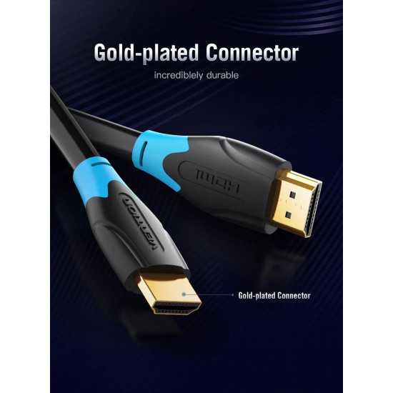 Vention Кабел HDMI v2.0 M / M 4K/60Hz Gold - 15M Black - AACBN Vention Кабел HDMI v2.0 M / M 4K/60Hz Gold - 15M Black - AACBN