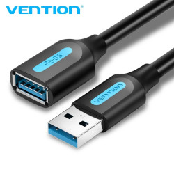 Vention Кабел USB 3.0  Extension AM / AF - 3.0M Black - CBHBI Vention Кабел USB 3.0  Extension AM / AF - 3.0M Black - CBHBI