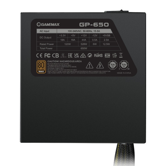 Gamemax захранване PSU 650W Bronze - GP-650 Gamemax захранване PSU 650W Bronze - GP-650