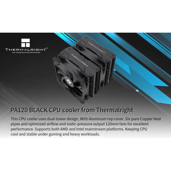 Thermalright охладител CPU Cooler Peerless Assassin 120 Black - Dual-Tower - LGA1851/LGA1700/AM5 Thermalright охладител CPU Cooler Peerless Assassin 120 Black - Dual-Tower - LGA1851/LGA1700/AM5