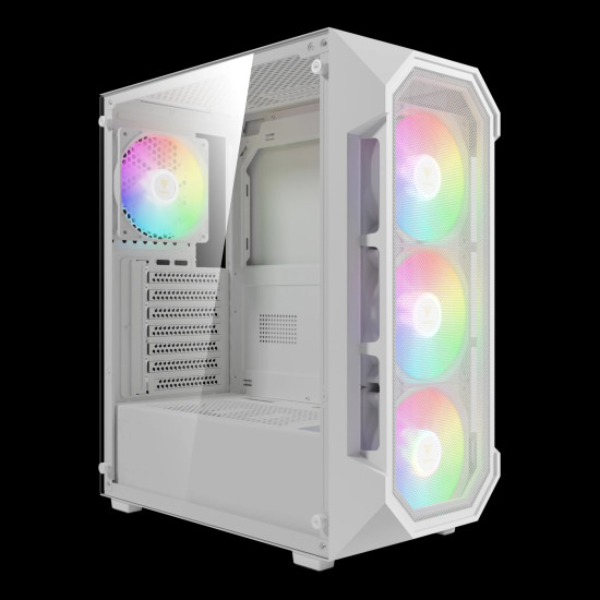 Gamdias кутия Case ATX - AURA GC1 Elite White - Mesh, RGB, Tempered Glass